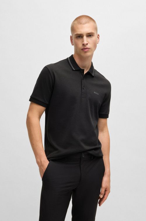 Polo Paddy Em Jacquard De Algodão