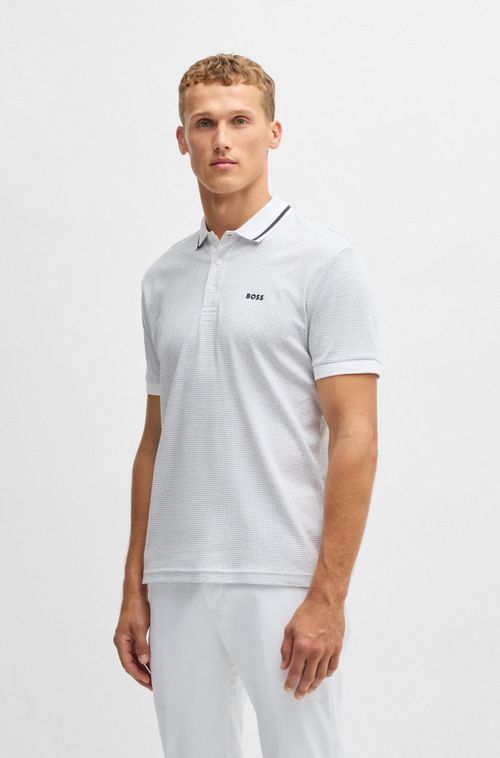 Polo Paddy Em Jacquard De Algodão