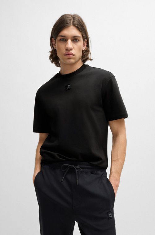 Camiseta Em Algodão De Corte Regular Com Logo Empilhado
