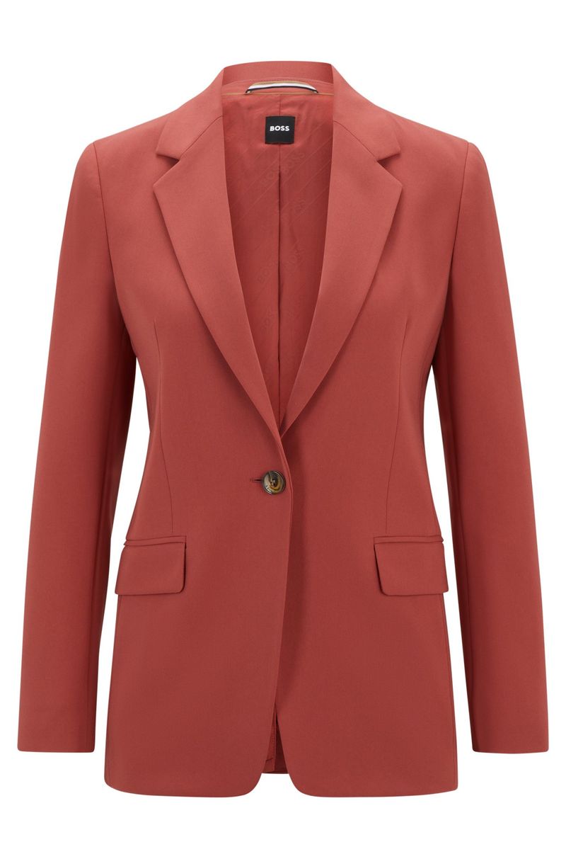 Blazer Regular Em Crepe Resistente A Amassados