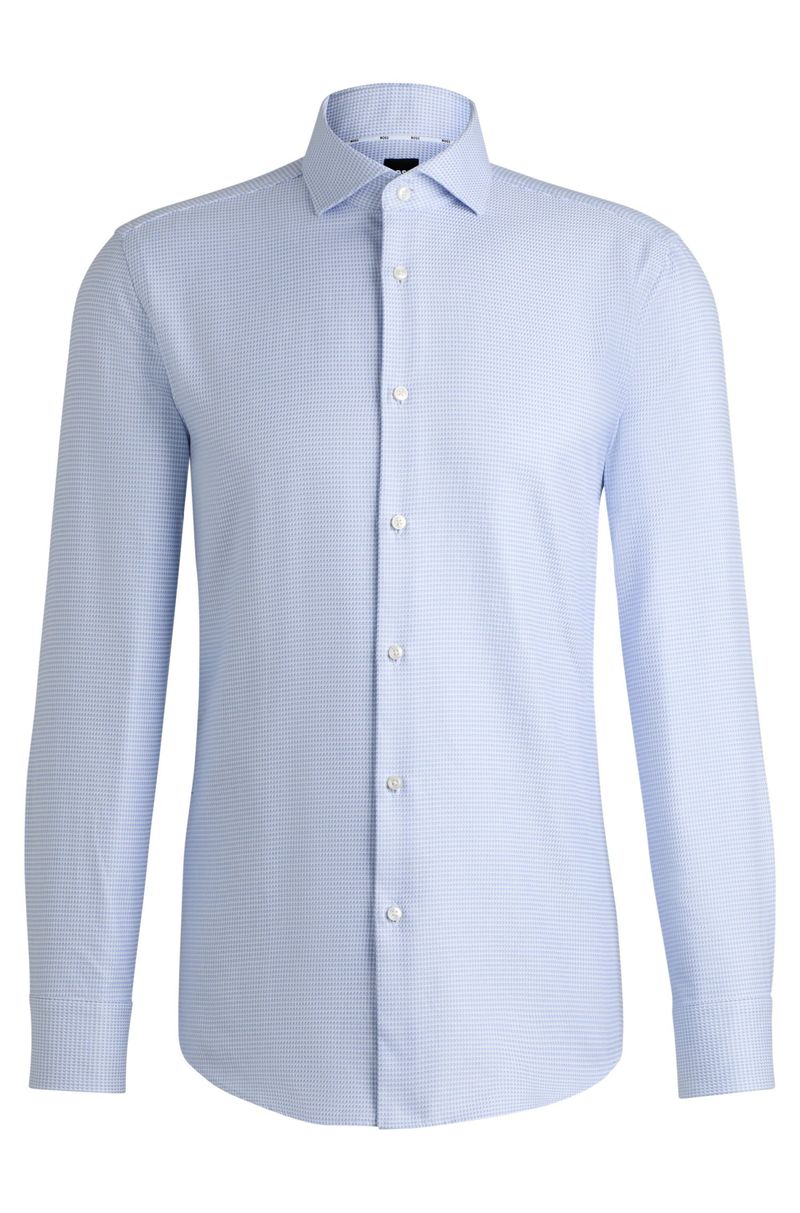 Camisa Slim De Algodão Estruturada