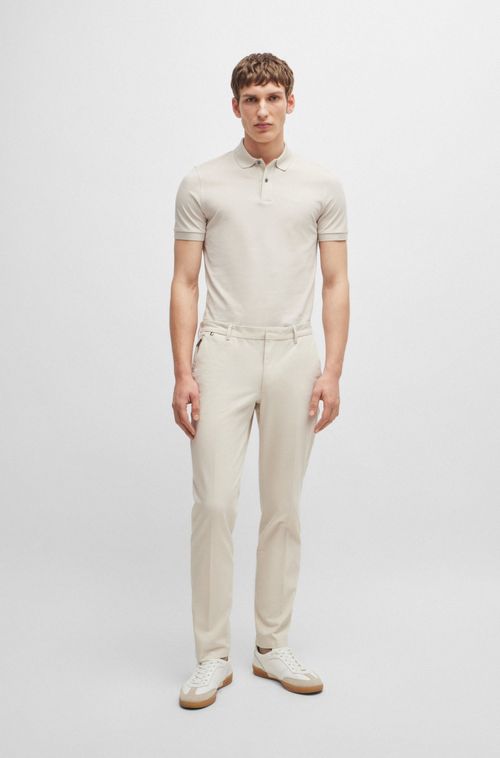 Calças Slim-fit Em Algodão Elástico
