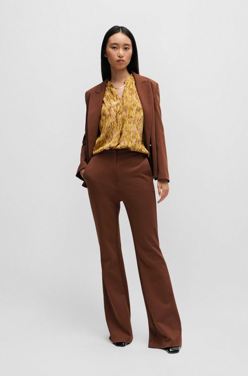 Blusa De Corte Regular Em Seda Estampada