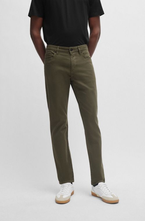 Jeans De Corte Ajustável Ao Corpo Em Jeans Elástico Bicolor