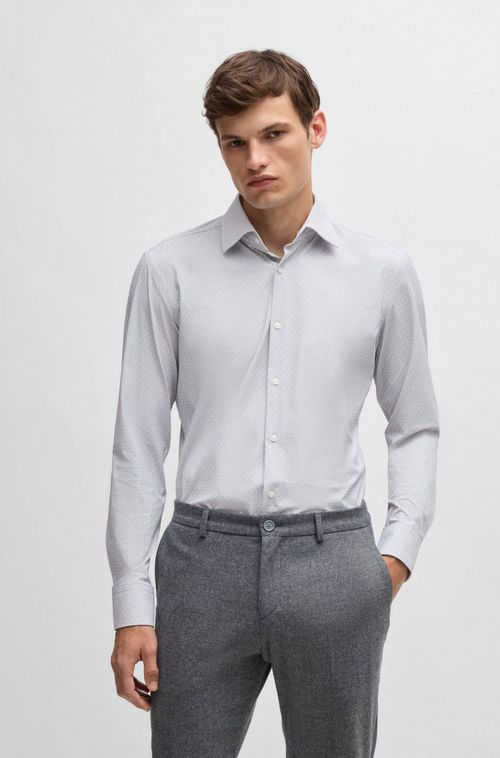 Camisa Slim De Dobby Elástico Para Desempenho