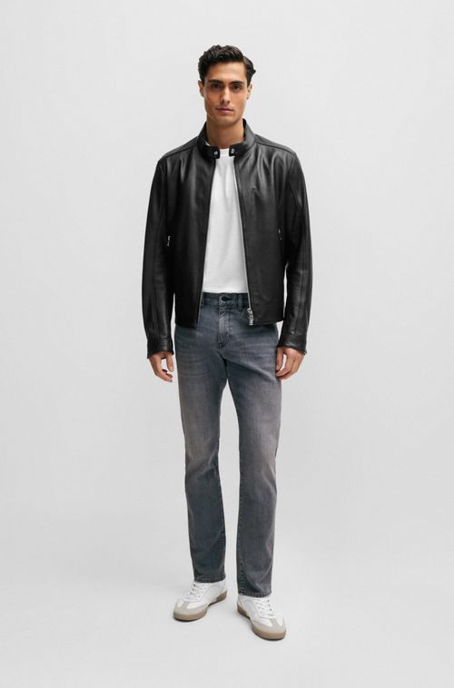 Jeans De Corte Italiano Ajustável Ao Corpo Com Toque De Caxemira Preto