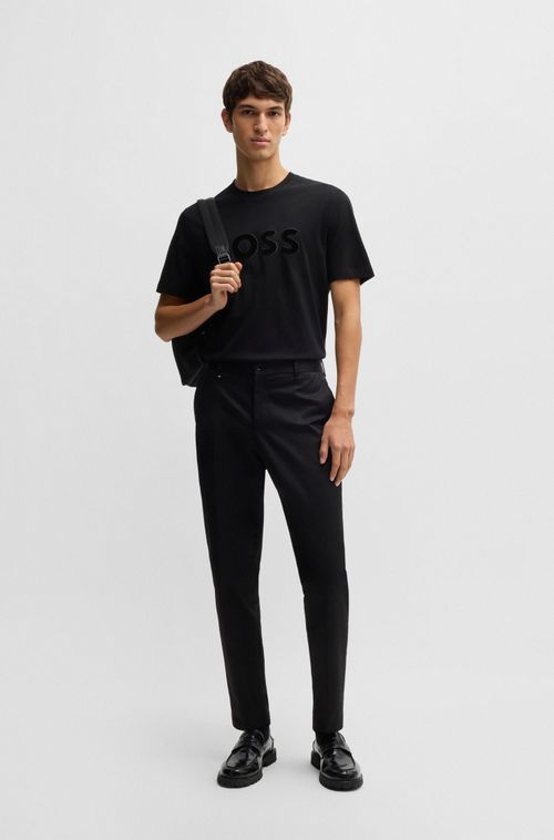 Camiseta Regular Em Jersey De Algodão Com Detalhe De Logo