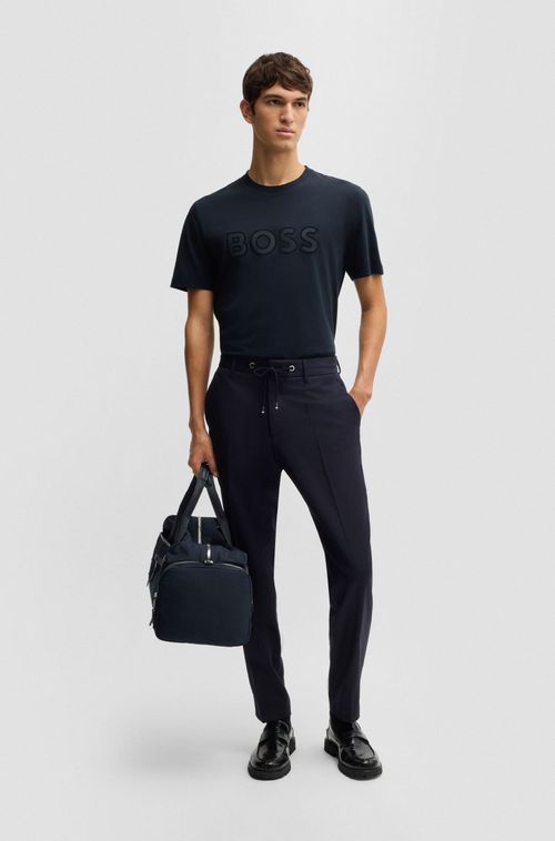 Camiseta Regular Em Jersey De Algodão Com Detalhe De Logo