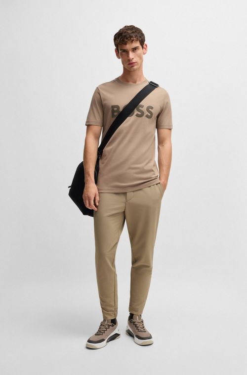 Camiseta De Algodão Com Logo Espelhado