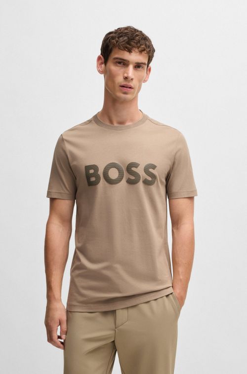 Camiseta De Algodão Com Logo Espelhado