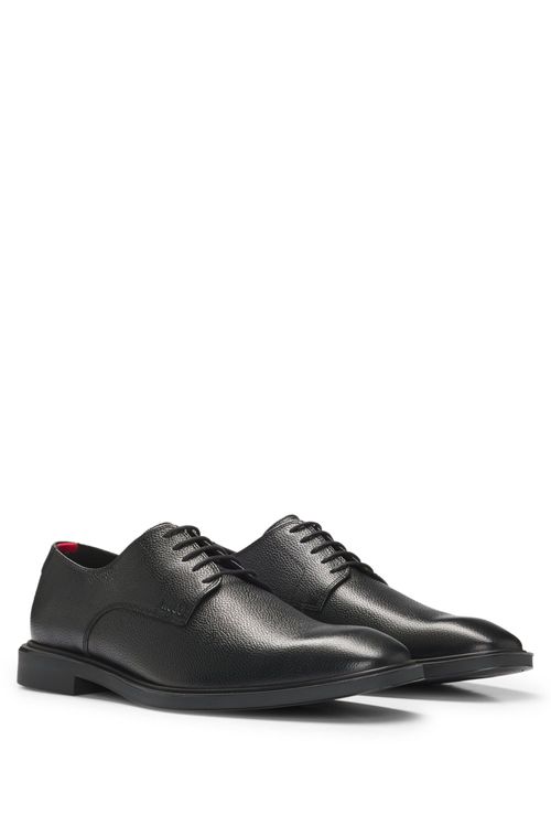 Sapatos Derby Em Couro Granulado