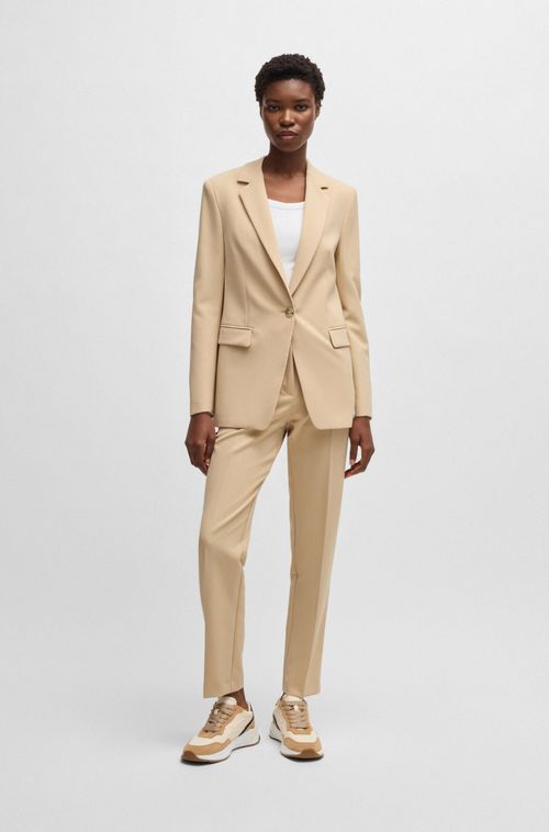 Blazer Ajustado Em Tecido Elástico