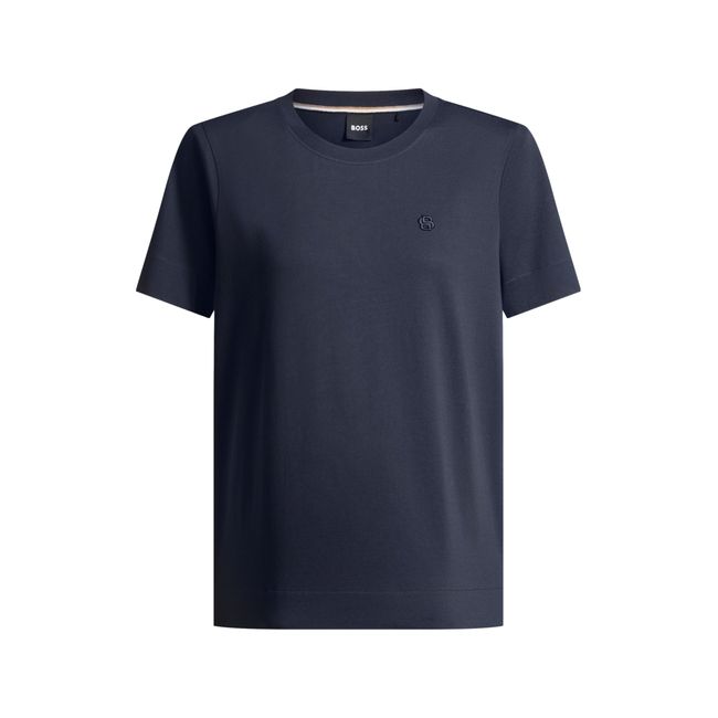 Camiseta De Algodão Mercerizado Com Monograma Double B