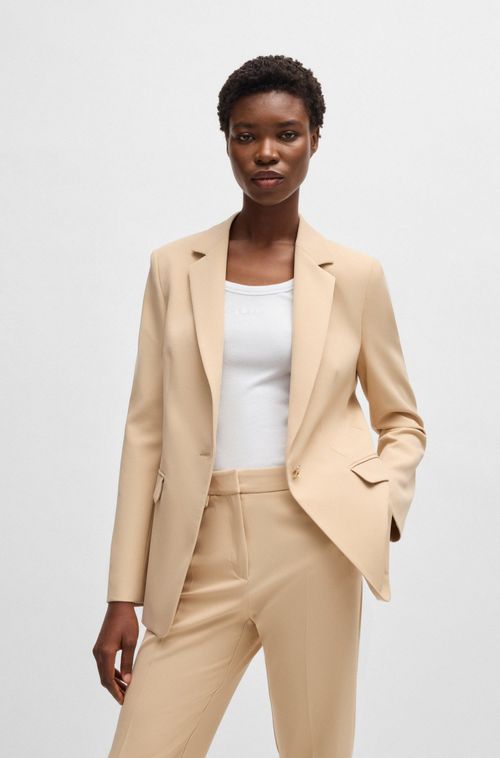 Blazer Ajustado Em Tecido Elástico