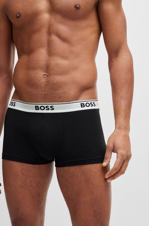 Conjunto De Três Cuecas Em Algodão Elástico Com Logo Na Cintura