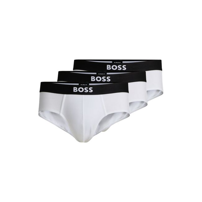 Pack Com Três Cuecas De Algodão Stretch Com Cós De Logo