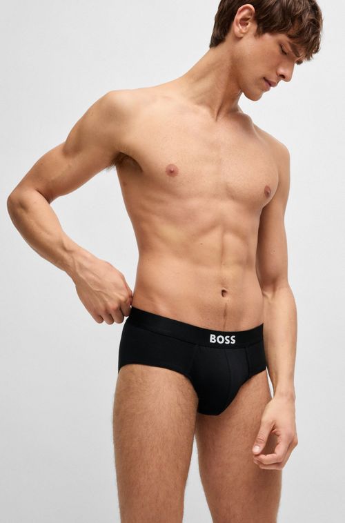 Pack Com Três Cuecas De Algodão Stretch Com Cós De Logo
