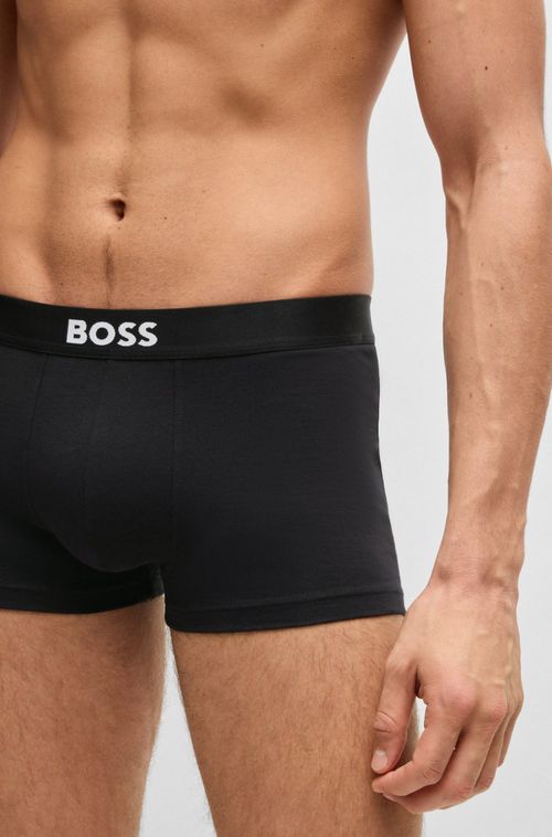 Pack Com Três Cuecas Boxer De Algodão Stretch Com Cós De Logo