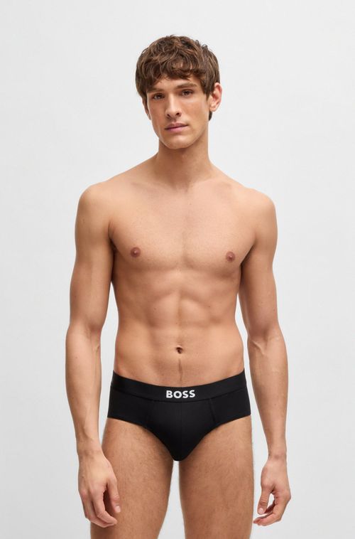 Pack Com Três Cuecas De Algodão Stretch Com Cós De Logo