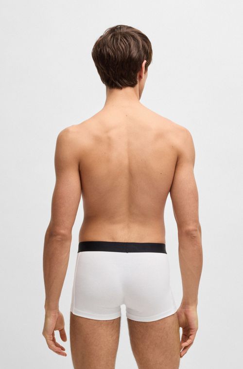 Pack Com Três Cuecas Boxer De Algodão Stretch Com Cós De Logo