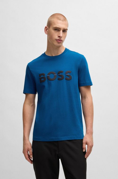 Camiseta Regular De Algodão Com Arte De Logo