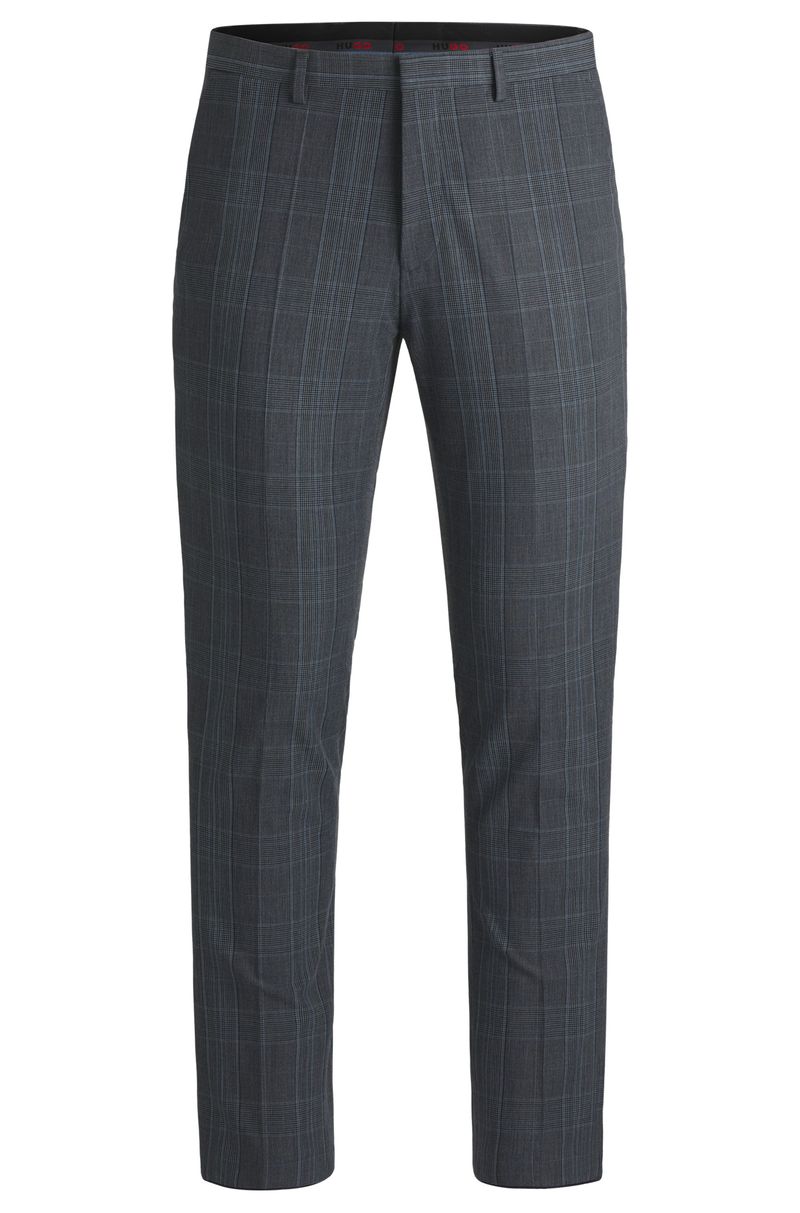 Calças Extra-Slim-Fit Em Tecido Xadrez De Stretch