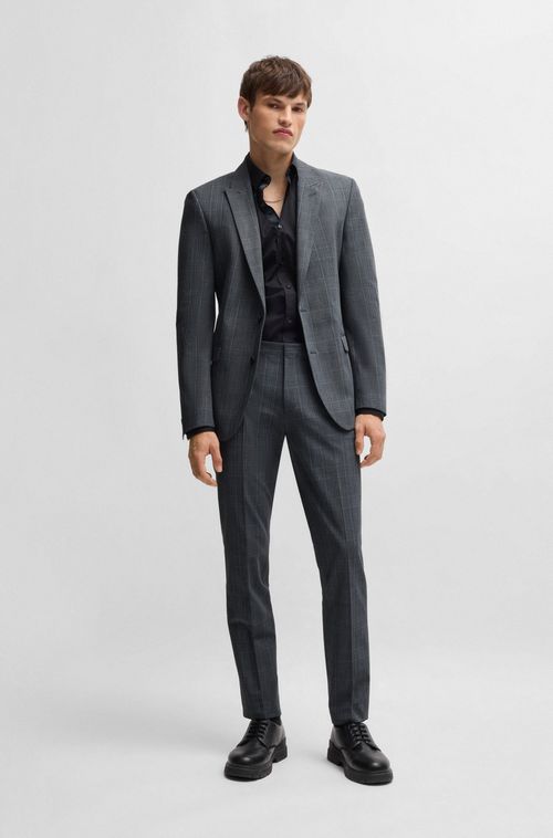 Calças Extra-Slim-Fit Em Tecido Xadrez De Stretch