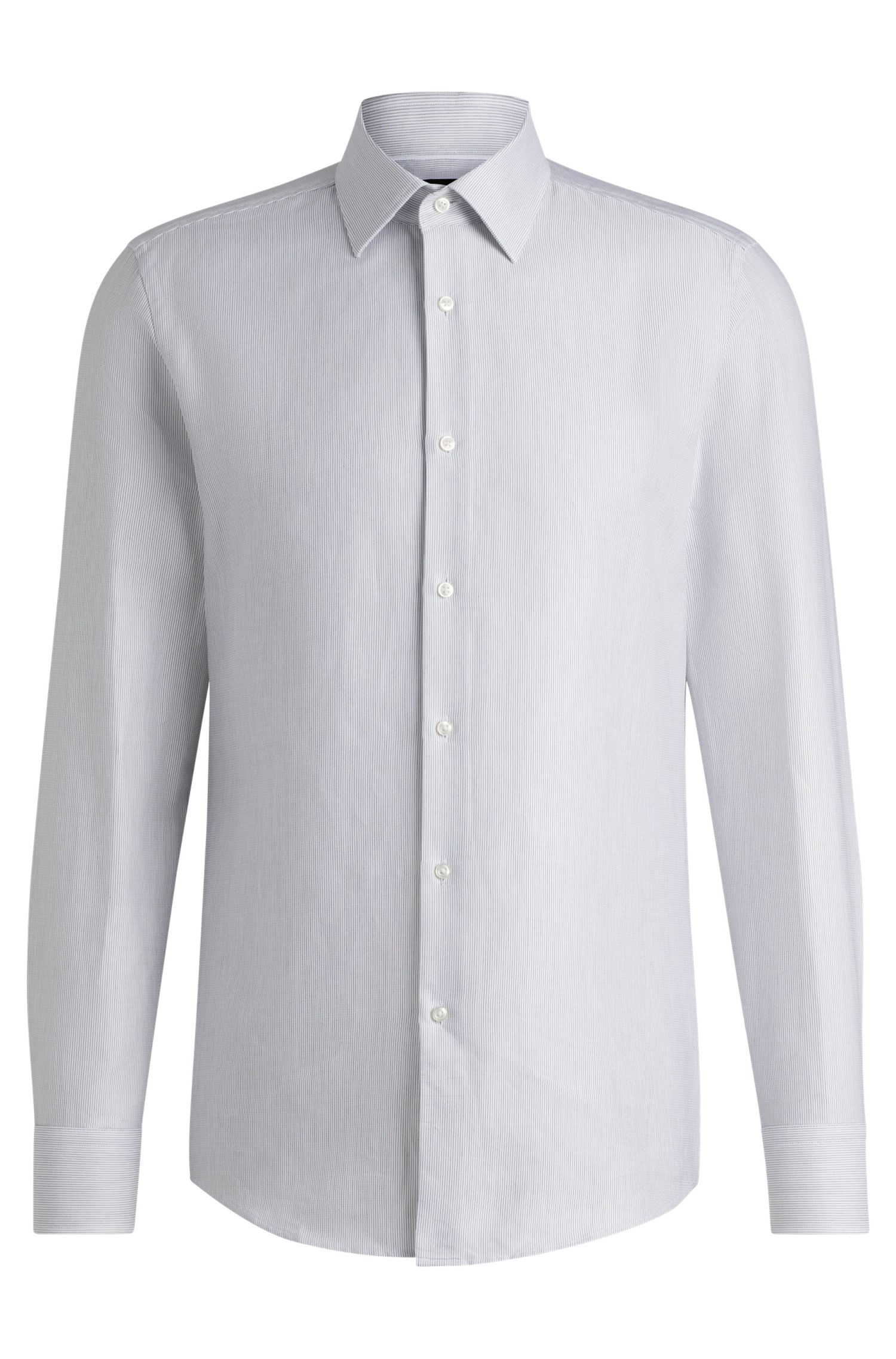 Hugo Boss Camisa Slim Em Sarja De Algodão Listrada Sale | Vestuário |  landcruiserheaven.com, image size:1500x2275