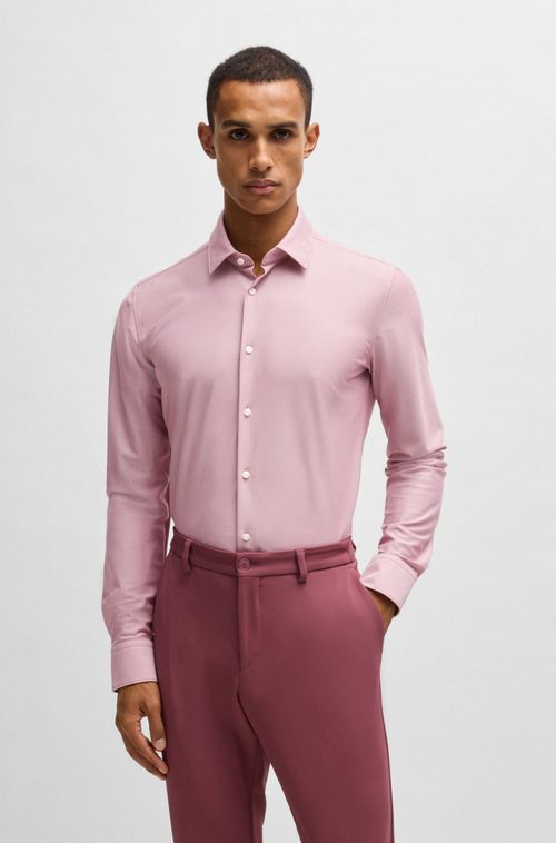 Camisa Slim Fit De Jersey Estruturado Para Desempenho