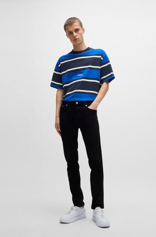 Calças Jeans Extra-Slim De Jeans Elástico Preto