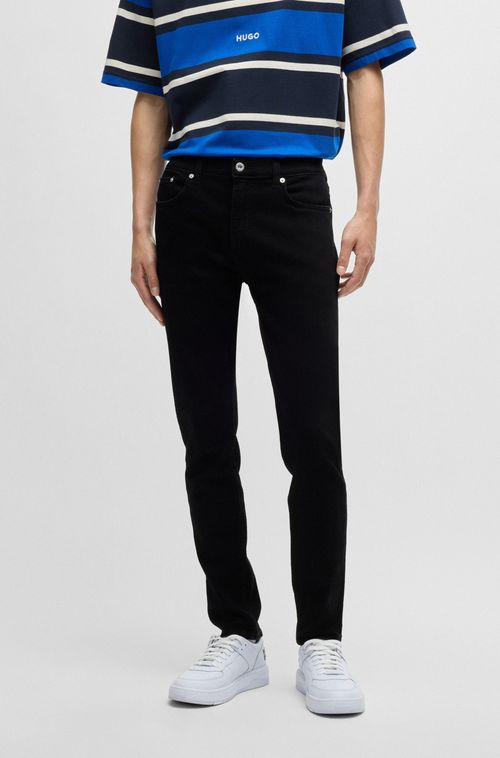 Calças Jeans Extra-Slim De Jeans Elástico Preto