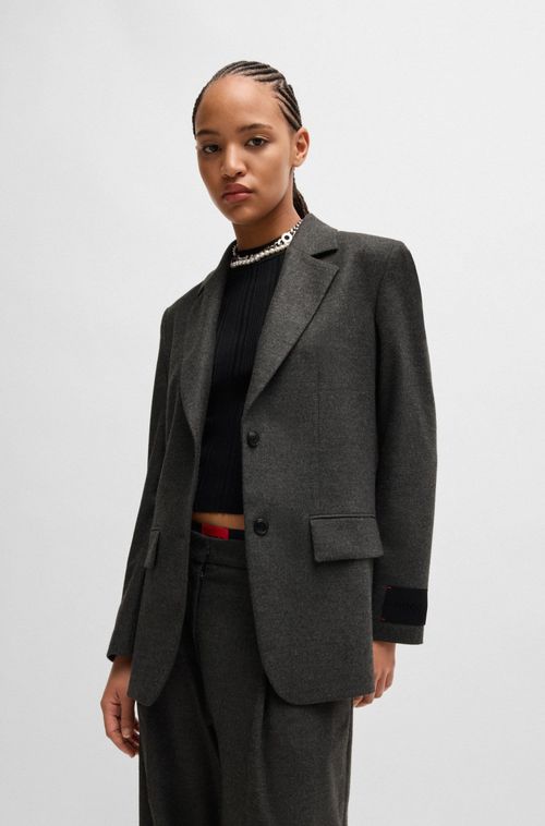 Blazer Regular De Tecido Elástico
