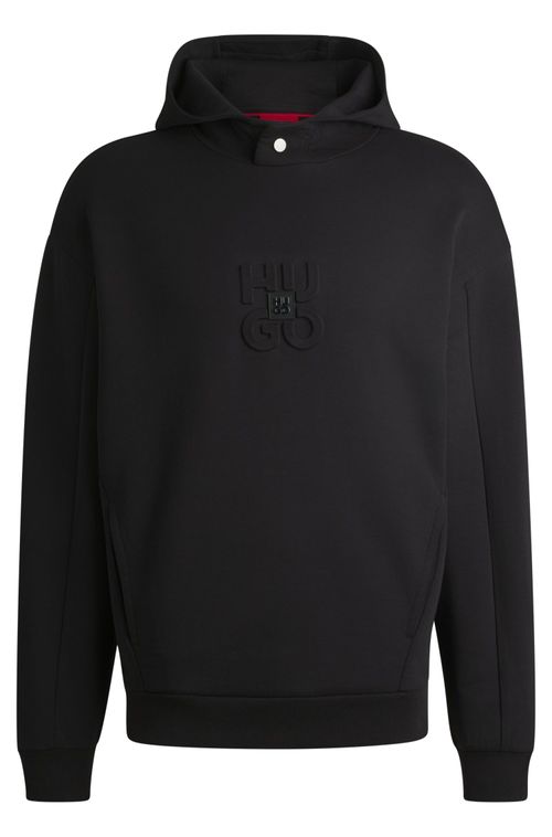 Moletom Com Capuz Interlock Em Algodão Misturado Com Logo