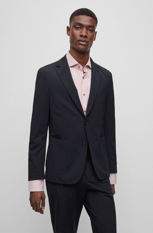 Blazer Slim Fit Em Jersey De Desempenho Elástico