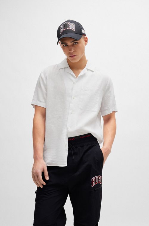 Camisa De Ajuste Descontraído Em Linho