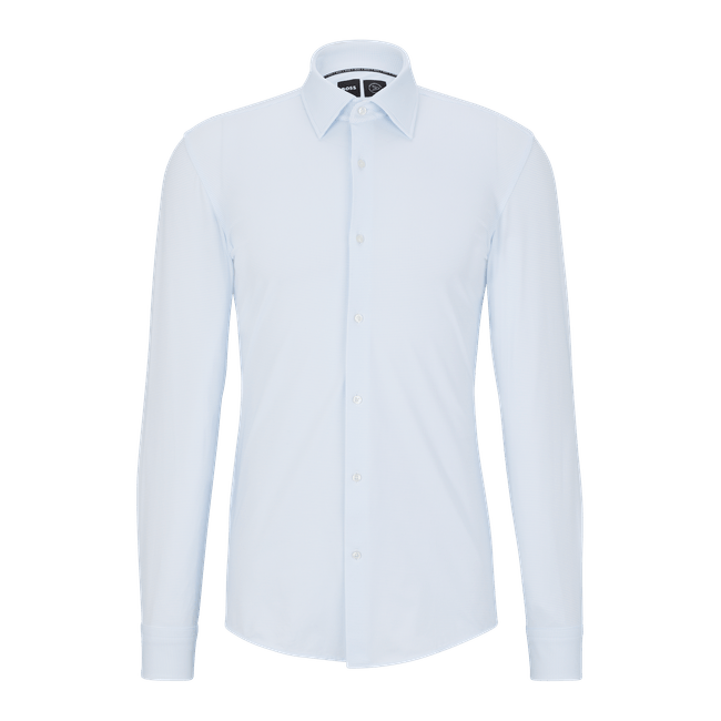Camisa De Ajuste Fino Em Tecido Estruturado De Stretch Performance