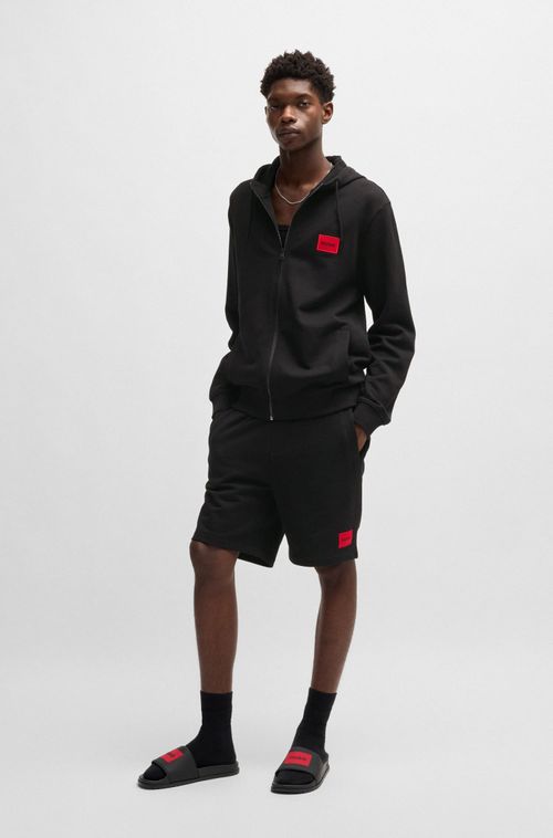 Blusa De Moletom Com Zíper Em Malha de Algodão