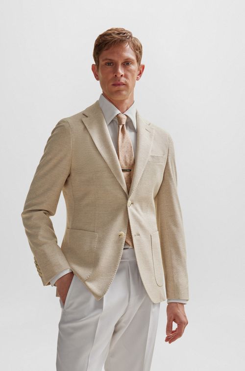 Blazer De Corte Ajustável Ao Corpo Em Seda E Lã Virgem