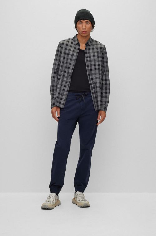 Calças Azul Slim-Fit De Gabardine-Stretch