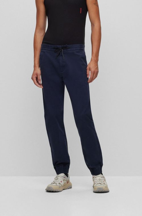 Calças Azul Slim-Fit De Gabardine-Stretch
