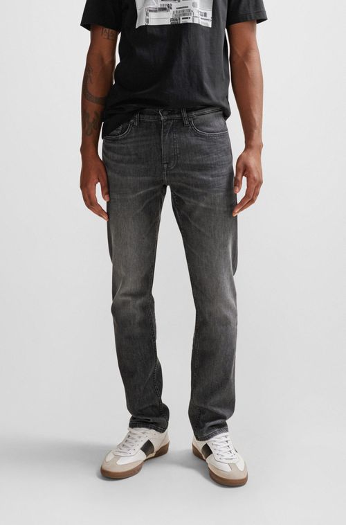 Jeans De Corte Ajustável Ao Corpo Em Jeans Preto Elástico E Confortável