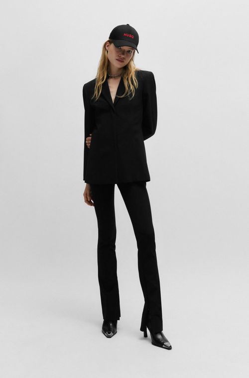 Blazer De Corte Regular Em Material Super Elástico