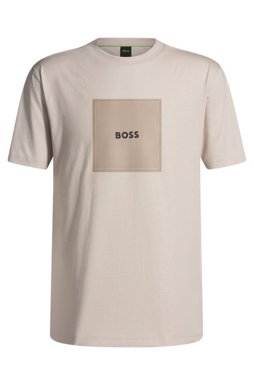 Camiseta Em Jersey De Algodão Com Logo Fino