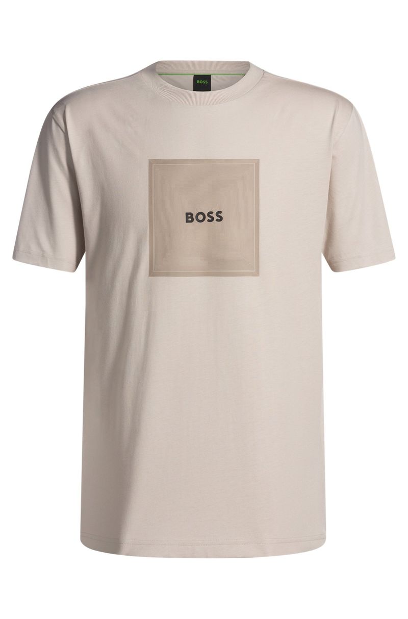 Camiseta Em Jersey De Algodão Com Logo Fino
