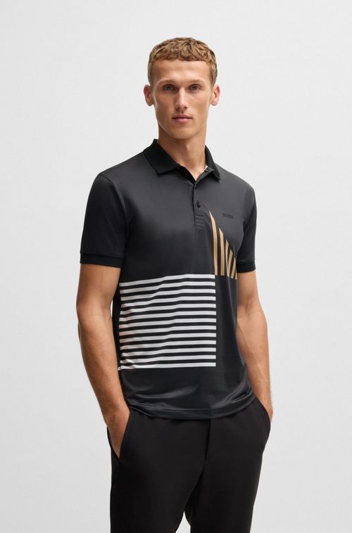 Polo Paddy Em Jersey Elástico Com Estampa