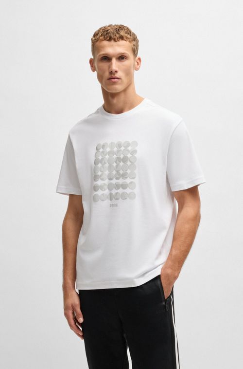 Camiseta Em Algodão Interlock Com Motivo Artístico De Círculo
