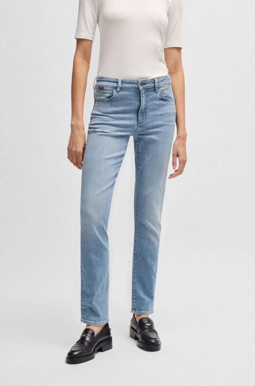 Jeans Slim-Fit Em Denim Azul Lavado Stretch