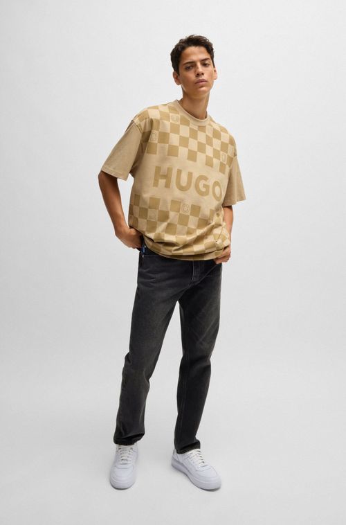 Calças De Ajuste Regular Em Jeans Cinza Escuro