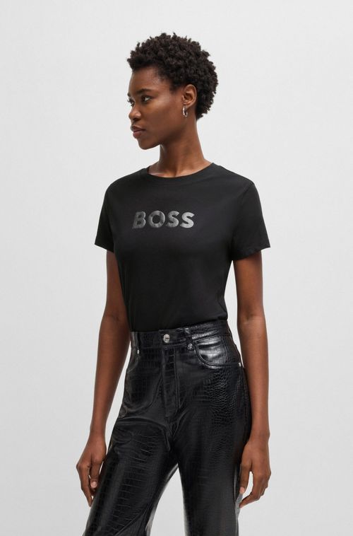 Camiseta Em Jersey De Algodão Com Logo Tipográfico