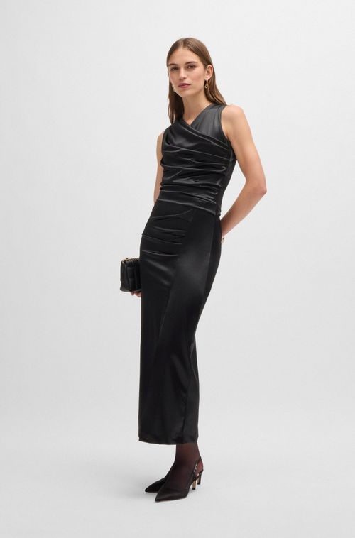 Vestido Longo Brilhante Com Efeito Envolvente